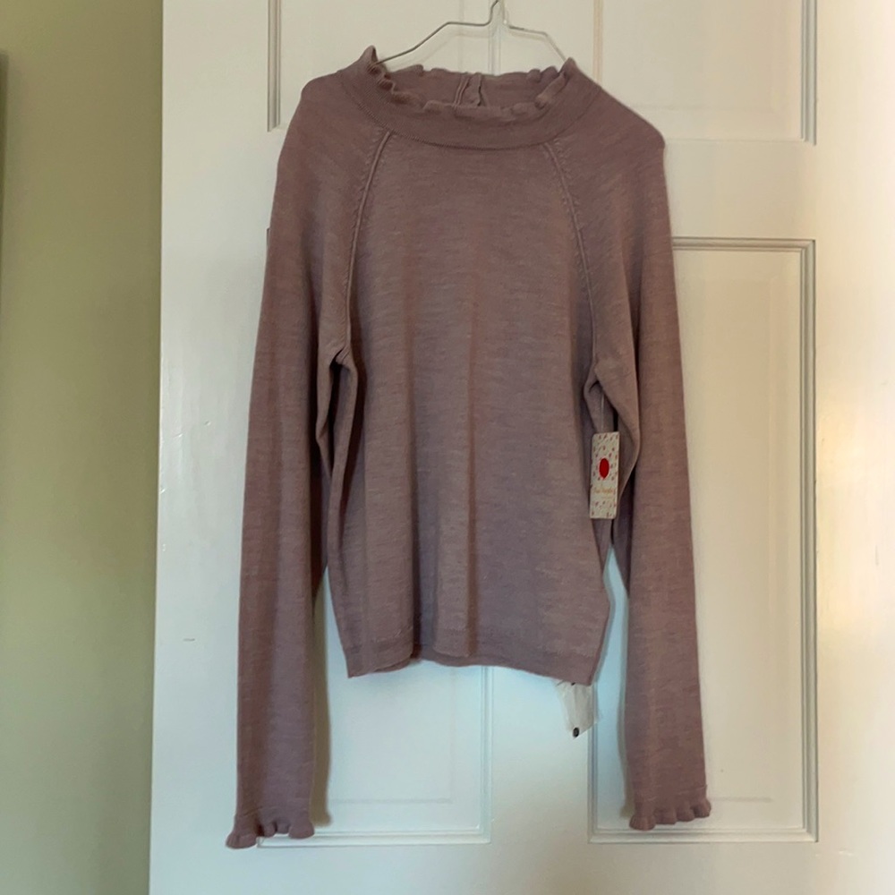 Free People Lilac merino wool sweater size S NWT